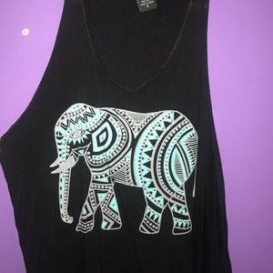 Size small black studded elephant tank top